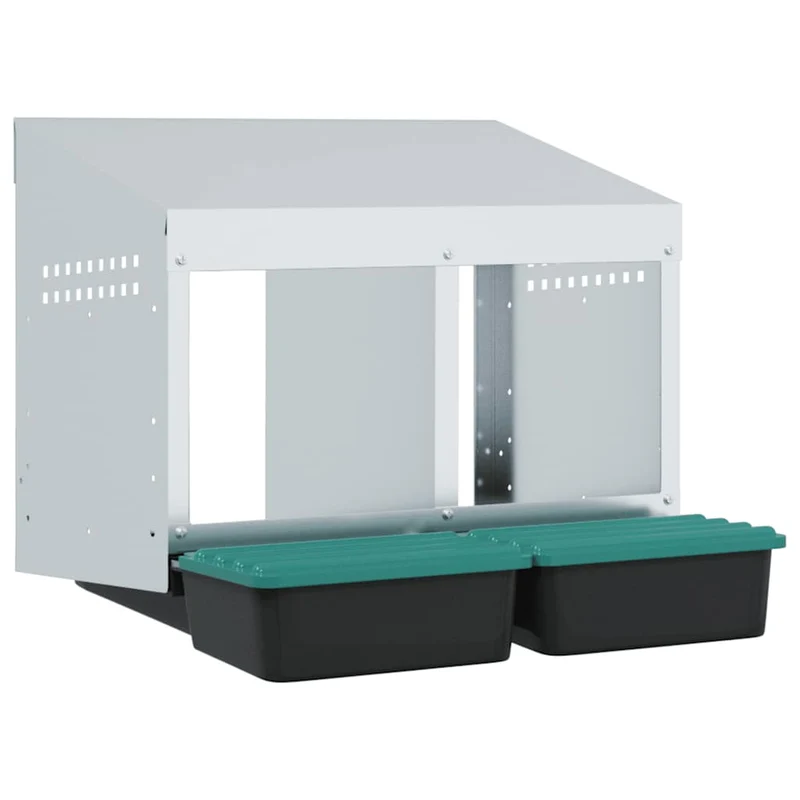 Abrollnest Hühner 2-fach Legenest Metall 53x50x46 cm Wandmontage Eierfach
