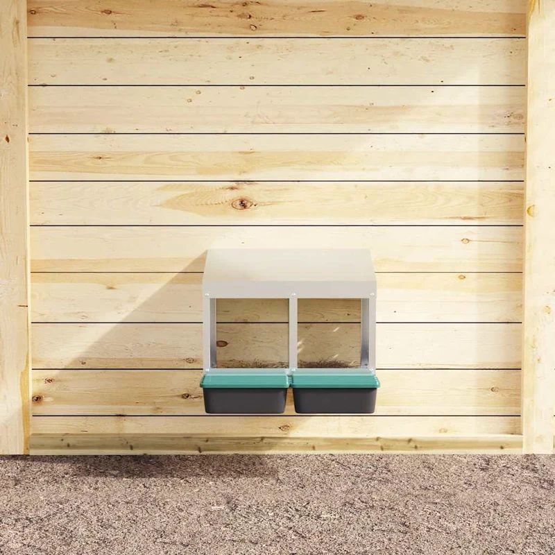 Abrollnest Hühner 2-fach Legenest Metall 53x50x46 cm Wandmontage Eierfach