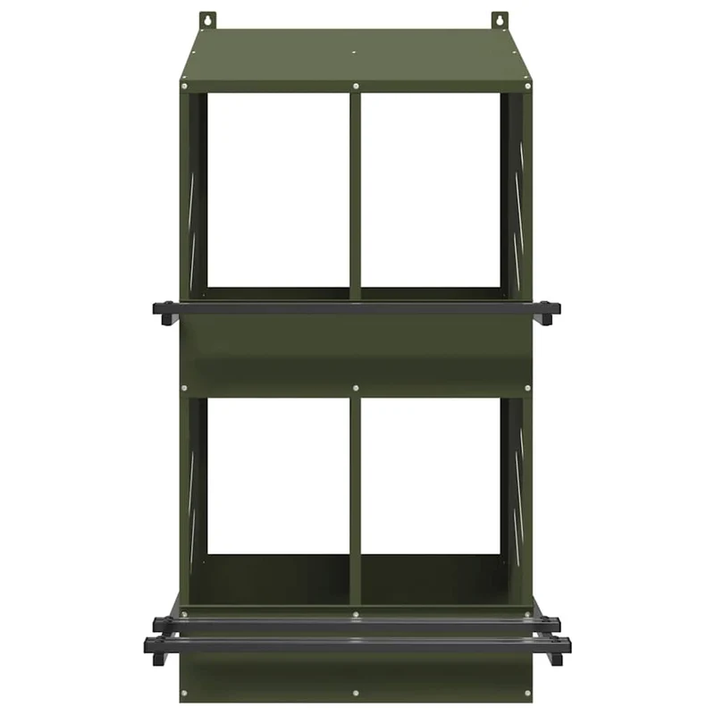 Legenest Hühner 4-fach Hühnernest Metall 54x79x109,5 cm 2 Etagen Schrägdach
