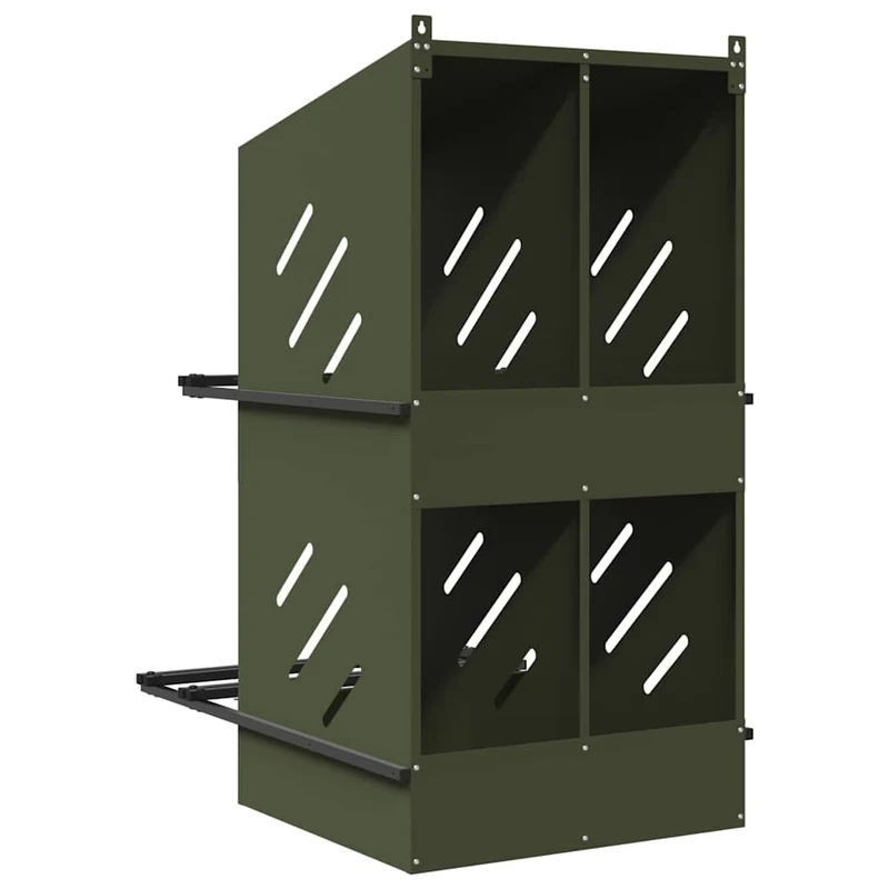 Legenest Hühner 4-fach Hühnernest Metall 54x79x109,5 cm 2 Etagen Schrägdach