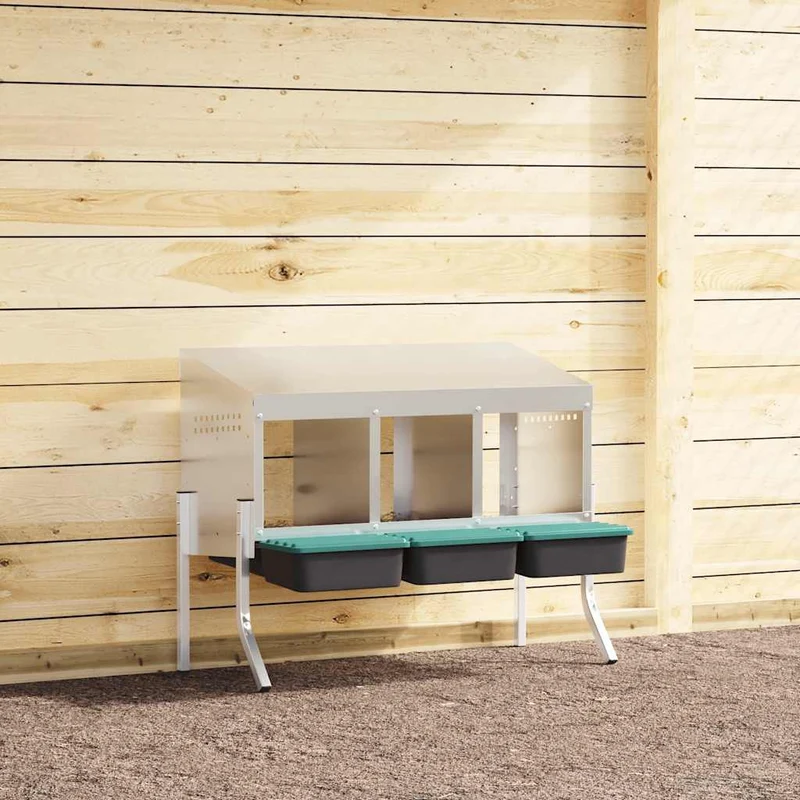 Abrollnest Hühner 3-fach Legenest Metall 83,5x50x68 cm höhenverstellbar