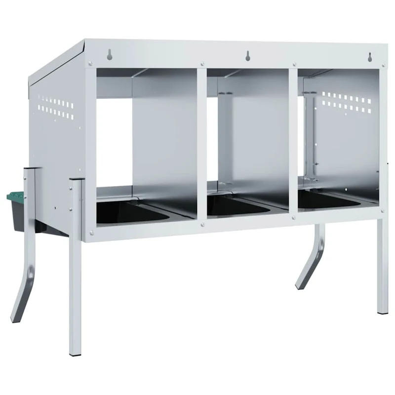 Abrollnest Hühner 3-fach Legenest Metall 83,5x50x68 cm höhenverstellbar