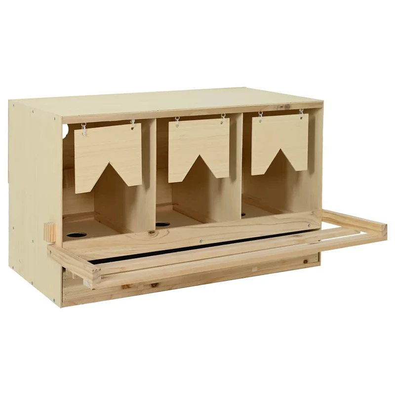 Abrollnest Hühner 3-fach Legenest Holz 96x40x45 cm Flachdach Eierfach