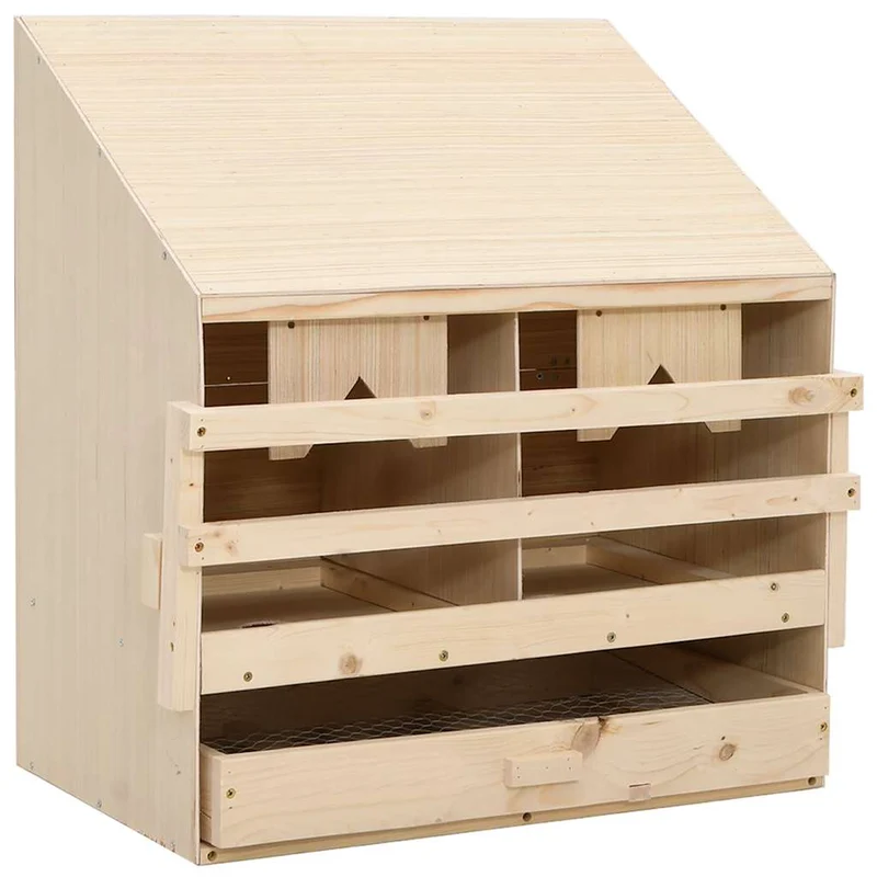 Abrollnest Hühner 2-fach Legenest Holz 63x40x65 cm Schrägdach Eierfach