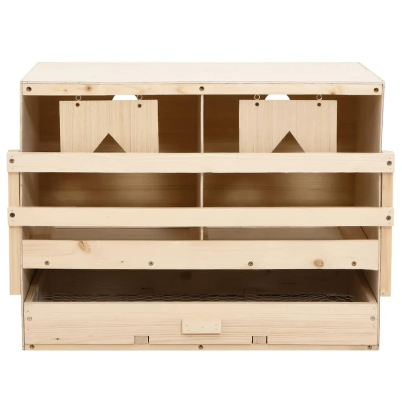 Abrollnest Hühner 2-fach Legenest Holz 63x40x45 cm Flachdach Eierfach