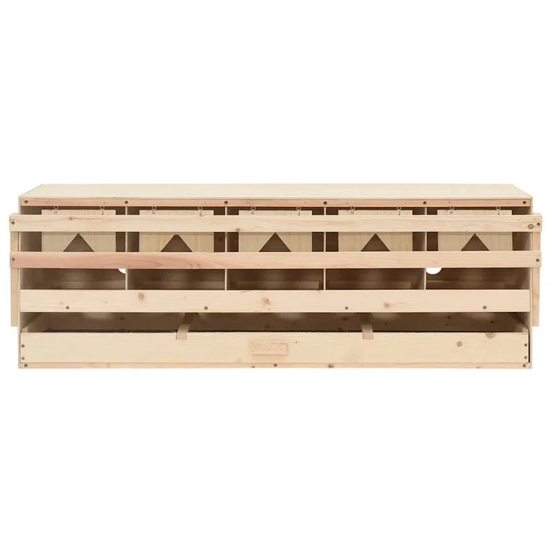 Abrollnest Hühner 5-fach Legenest Holz 117x33x38 cm Flachdach Eierfach