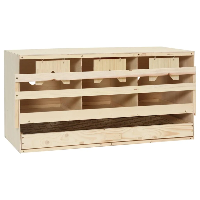 Abrollnest Hühner 3-fach Legenest Holz 72x33x38 cm Eiersammelschublade