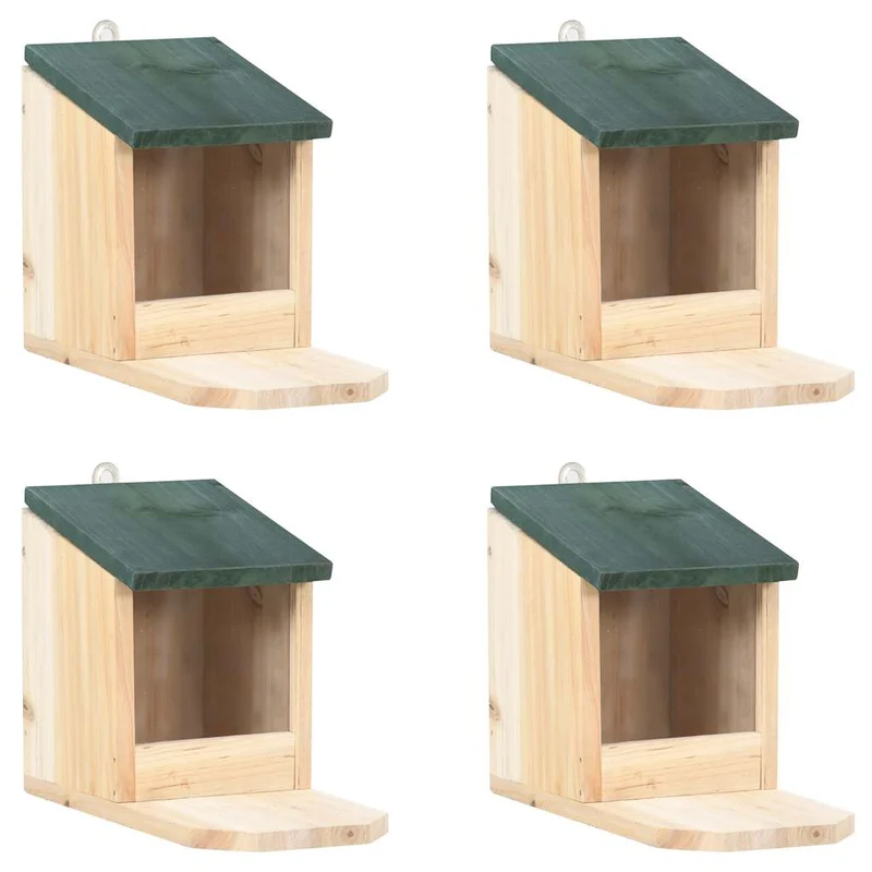 Eichhörnchen-Futterhaus aus Holz mit Klappdeckel – 4x Futterstation Eichhörnchen