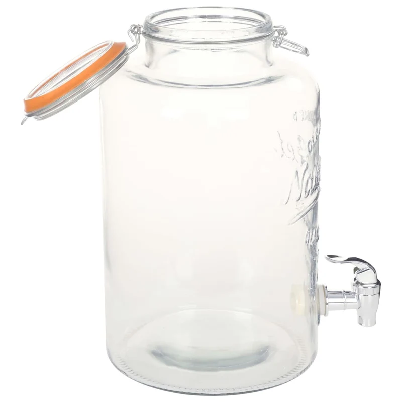 Glas Getränkespender XXL 8L mit Zapfhahn Wasserspender Vintage Party