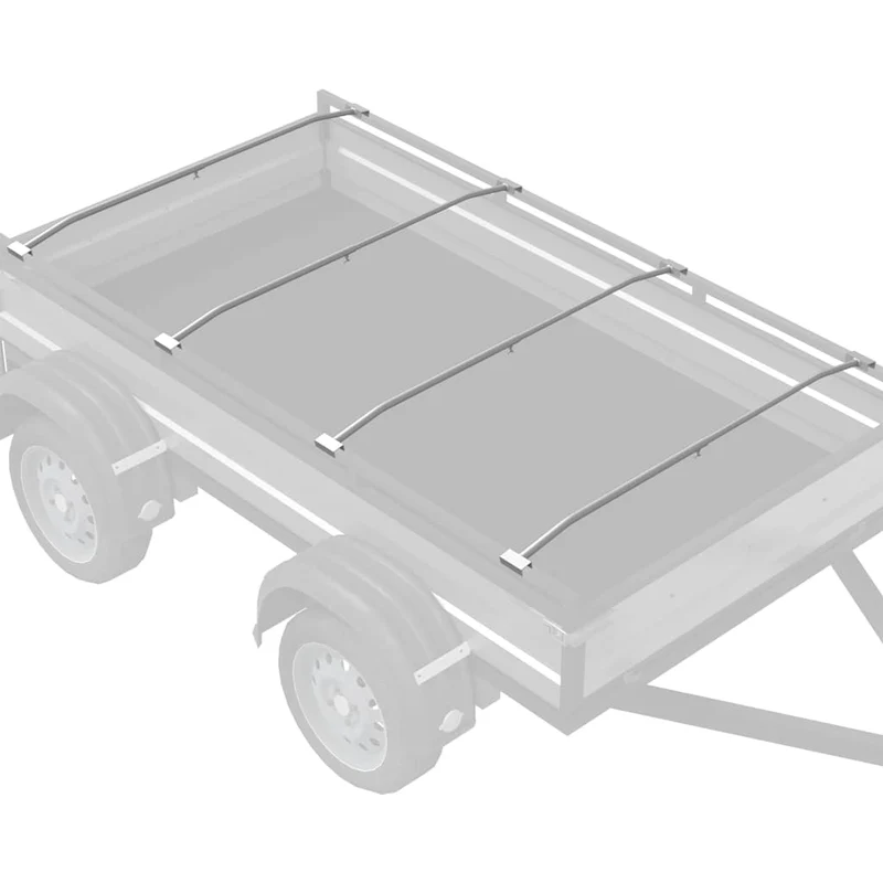 Anhänger-Planenbügel für flache Planenhalterung 4 Stück Silber 100-145 cm