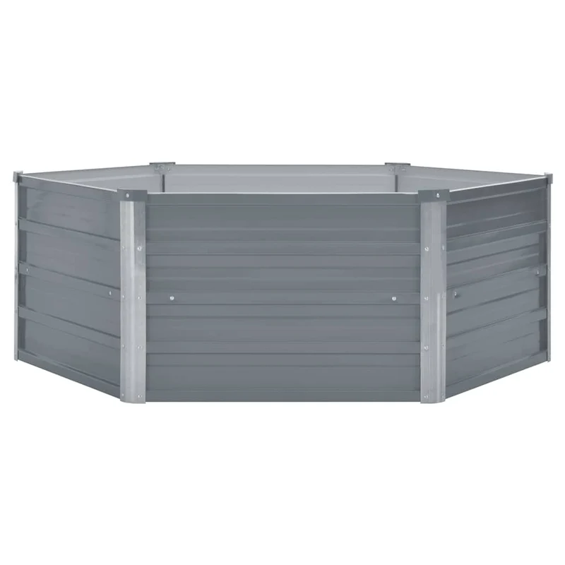 vidaXL Hochbeet 129 x 129 x 45 cm Verzinkter Stahl Grau