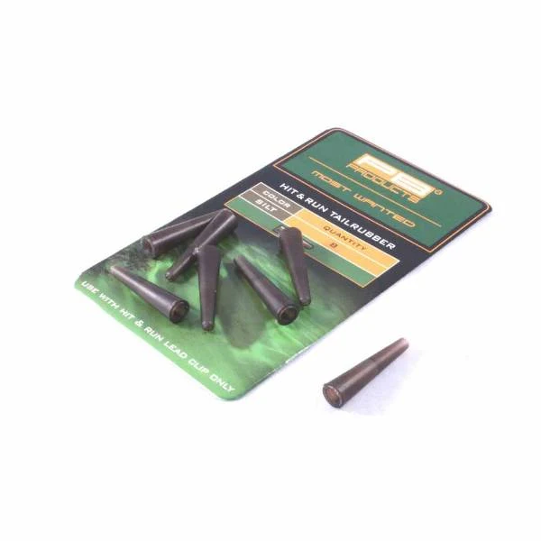PB Products Hit & Run Tailrubbers Leadclip Silber - 8 Stück