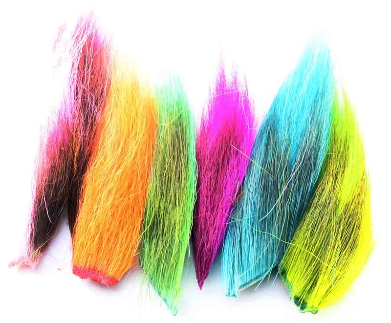 Bucktail-Sortiment (Stück) – 6 fluoreszierende Farben