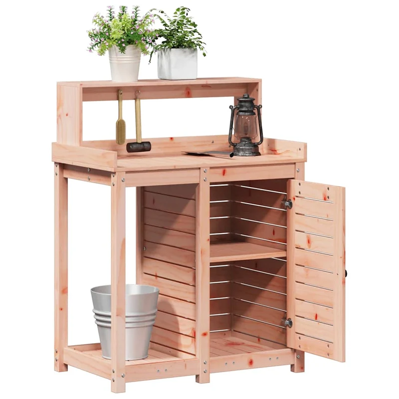 Pflanztisch mit Ablagen 82,5x50x109,5 cm Massivholz Douglasie Hellbraun