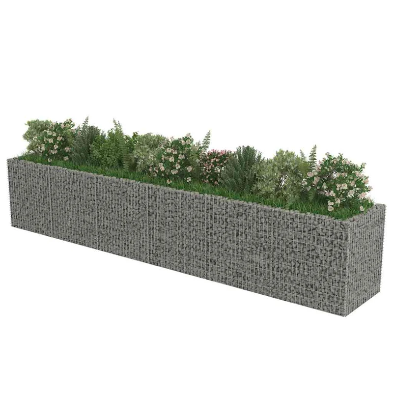 Gabionen Hochbeet Stahl 270×90×100 cm Steinkorb Pflanzkübel Blumenbeet