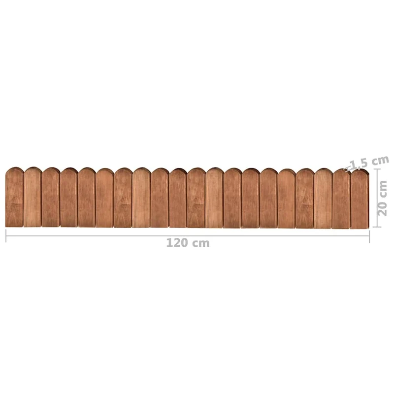Beeteinfassung Braun 120 cm Imprägniertes Kiefernholz flexibel Rasenkante