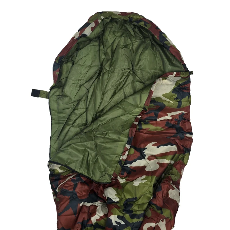 Mumien-Schlafsack Erwachsene Flecktarn Camping 3 Jahreszeiten Camouflage 2,2 m