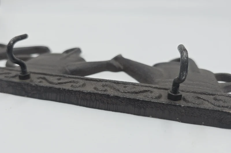 Hakenleiste Gußeisen 28,5x9x3,5cm dunkelbraun 3 Haken Gießkannenmotiv