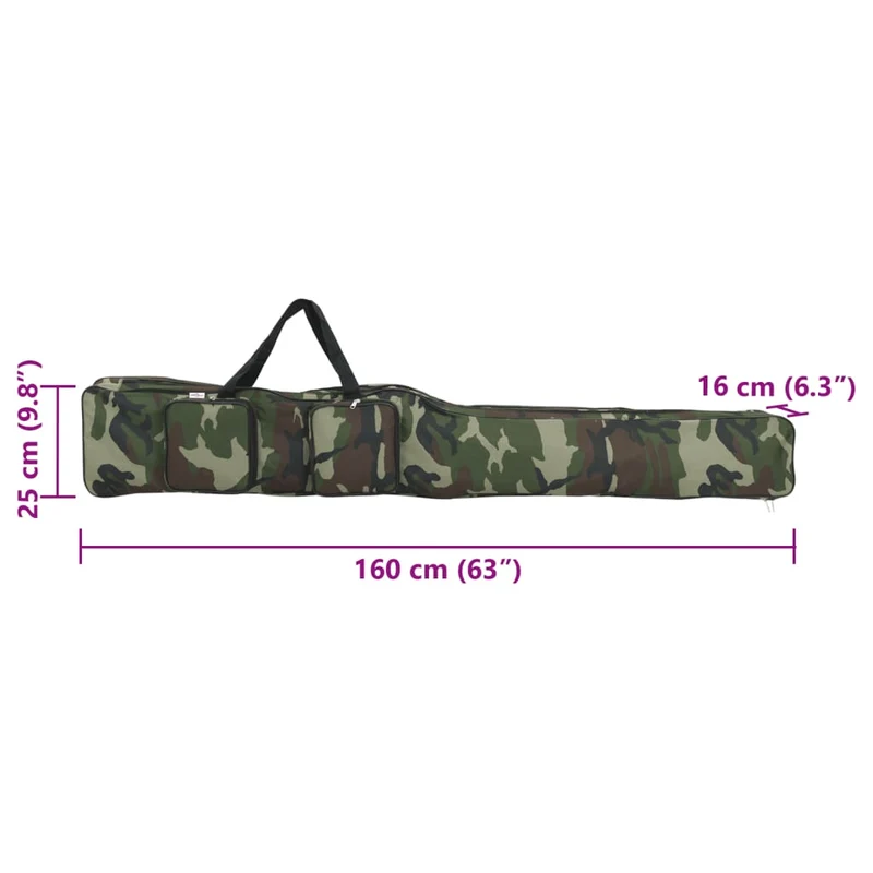 Angelrutentasche Flecktarn 160 cm Oxford-Gewebe Rutenfutteral Rutentasche