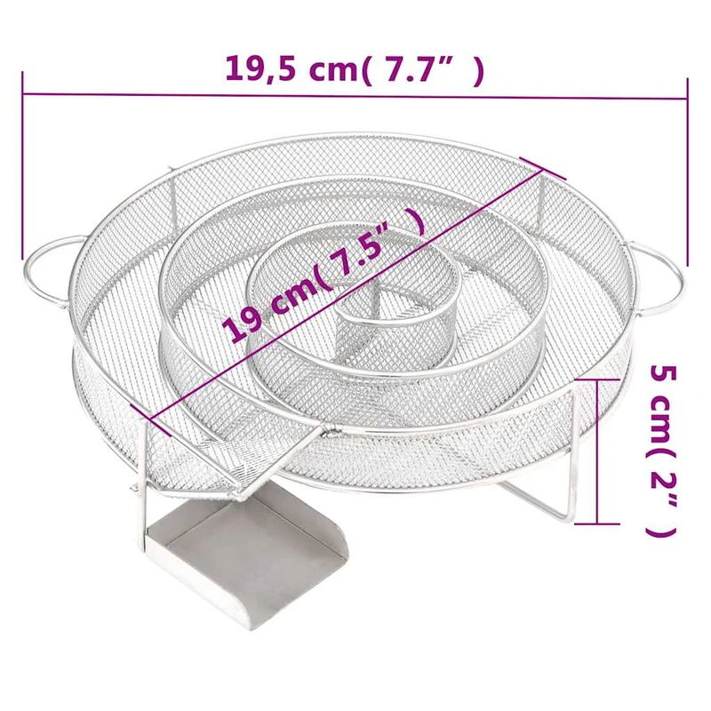 Kaltrauchgenerator Rund 19,5 cm Edelstahl Rauchgenerator für Räucherofen