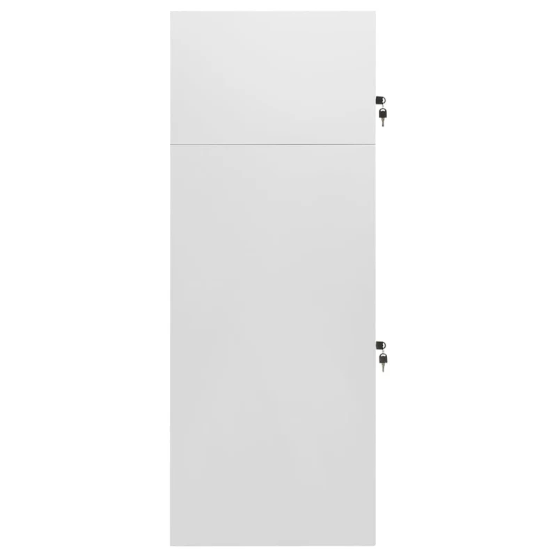 Sattelschrank Hellgrau 53x53x140 cm Stahl Aufbewahrungsschrank abschließbar