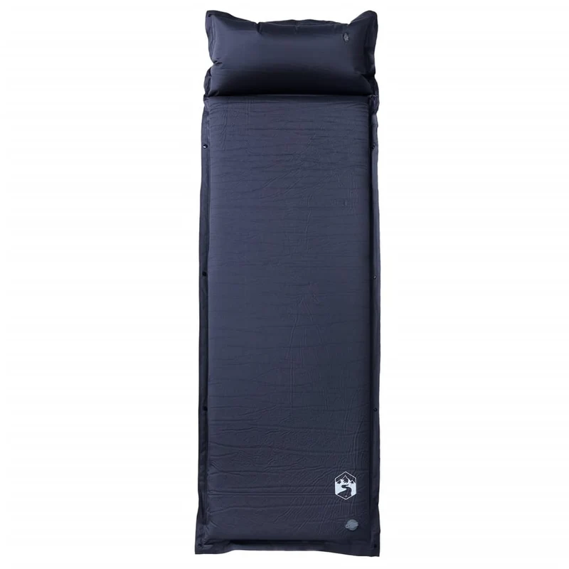 Aufblasbare Isomatte mit Kissen Grau 190x64x3 cm Luftmatratze Camping