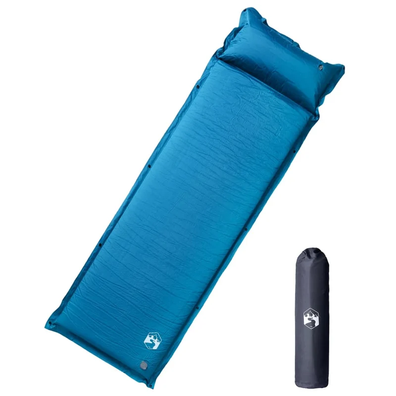 Aufblasbare Isomatte mit Kissen Türkis 190x64x3 cm Luftmatratze Camping