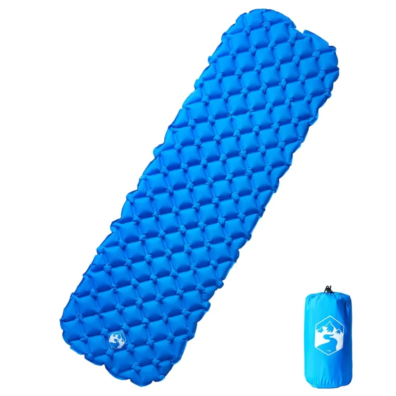 Aufblasbare Isomatte Blau 190x58x6 cm ultraleichte Luftmatratze 550g Camping