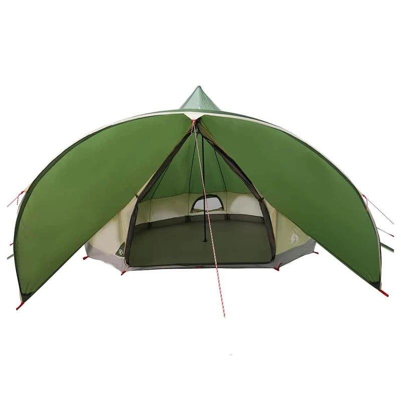 Teepee Zelt mit Dach Grün und Grau 600 x 600 x 347 cm wasserdicht winddicht