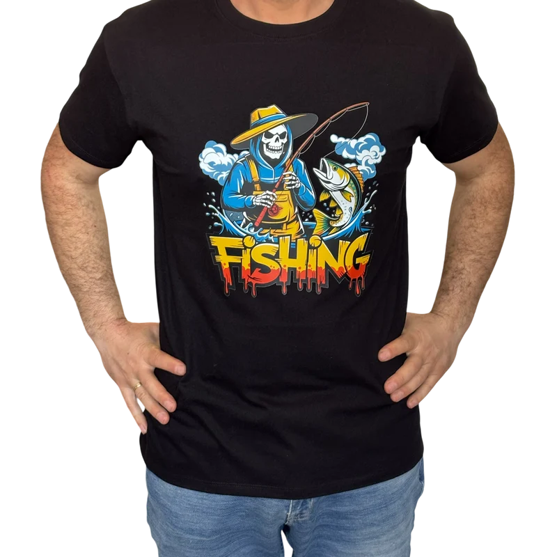 Angler T-Shirt "Skull Fishing" Unisex