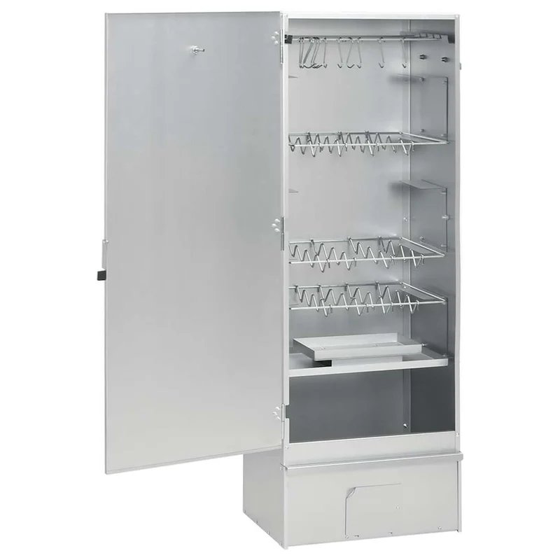 Räucherofen 110 cm mit Tisch Räucherschrank Thermometer 3 Roste 12 Haken Smoker