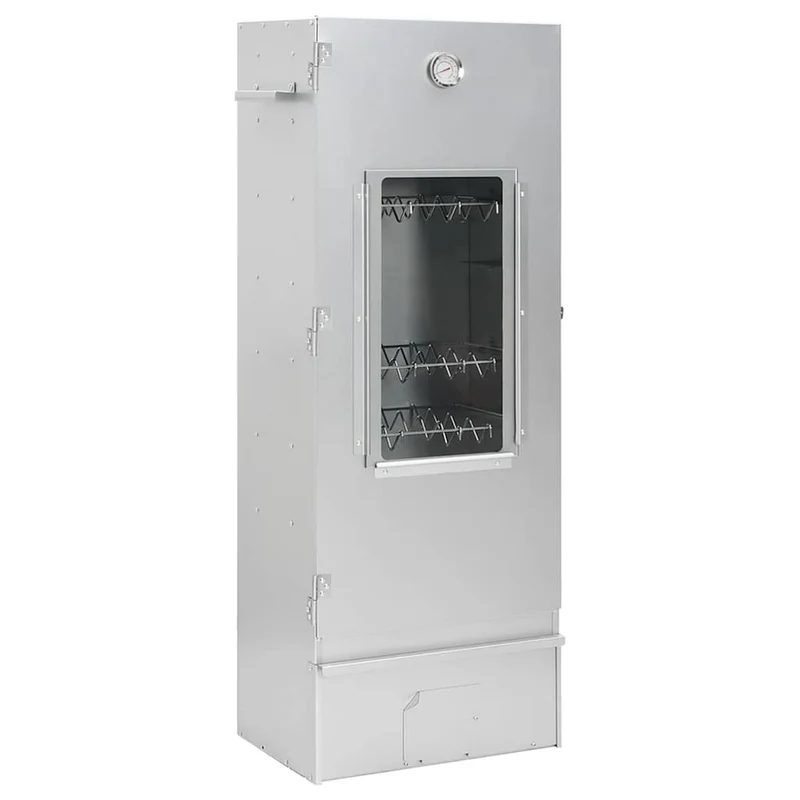Räucherofen 110 cm mit Tisch Glasfenster Räucherschrank Thermometer 3 Roste Smoker