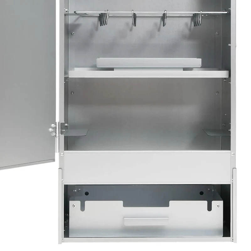 Räucherofen 83 cm mit Tisch Räucherschrank Thermometer 2 Roste 12 Haken Smoker
