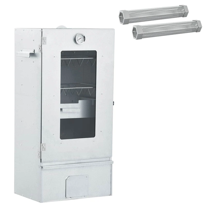 Räucherofen 83 cm Räucherschrank Glasfenster Thermometer 2 Räuchertubes 2 Roste