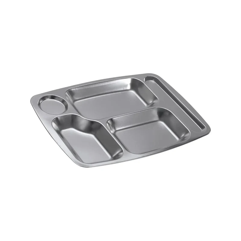 Kantinenplatte Edelstahl 5 Fächern