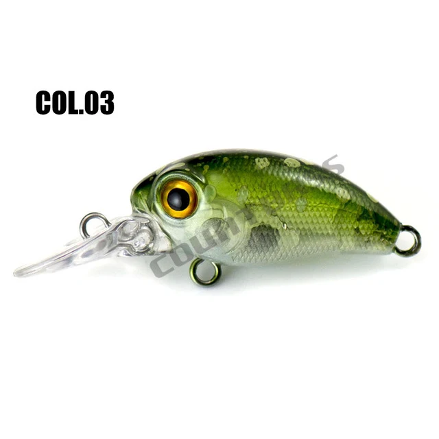 32mm 3.2g Crank bait Hard Plastic Fishing Lures, Countbass Wobbler Freshwater Salmon Crappie Fishing Baits
