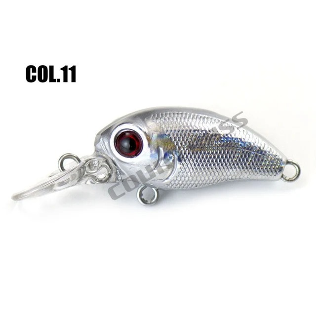 32mm 3.2g Crank bait Hard Plastic Fishing Lures, Countbass Wobbler Freshwater Salmon Crappie Fishing Baits