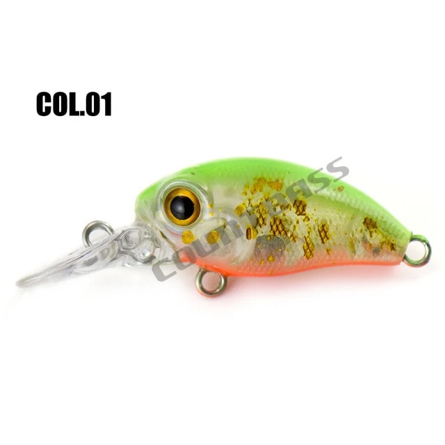 32mm 3.2g Crank bait Hard Plastic Fishing Lures, Countbass Wobbler Freshwater Salmon Crappie Fishing Baits