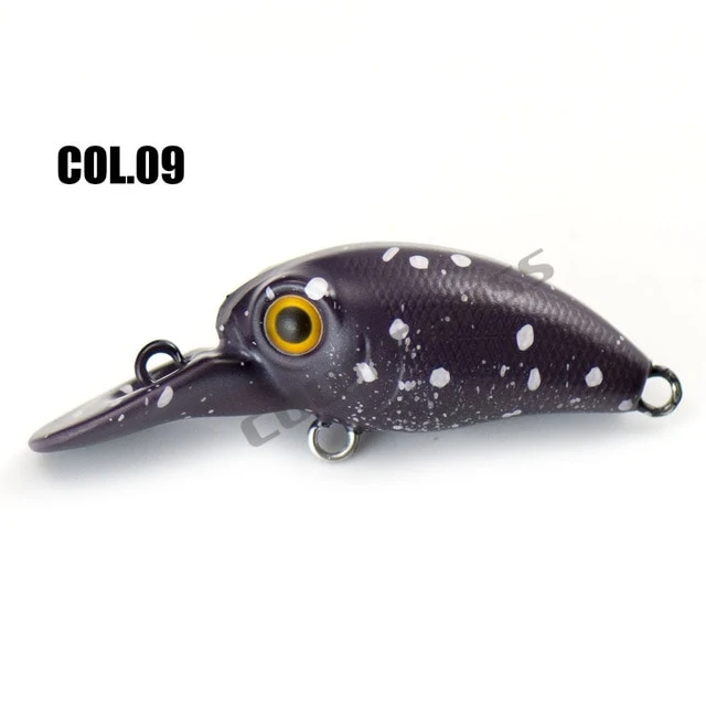 32mm 3.2g Crank bait Hard Plastic Fishing Lures, Countbass Wobbler Freshwater Salmon Crappie Fishing Baits