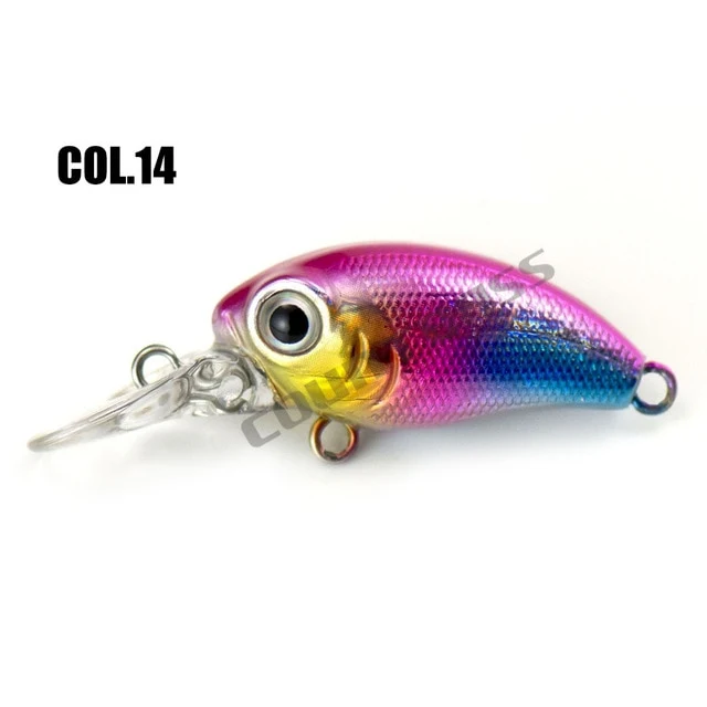 32mm 3.2g Crank bait Hard Plastic Fishing Lures, Countbass Wobbler Freshwater Salmon Crappie Fishing Baits