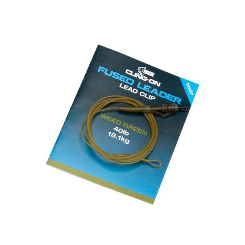 Nash Fused Lead Clip Leader Weed Green