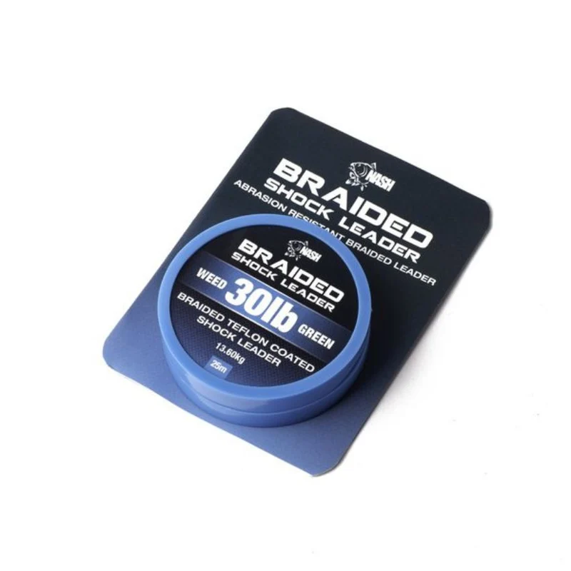 Nash Braided Shock Leader 25m Weed Green