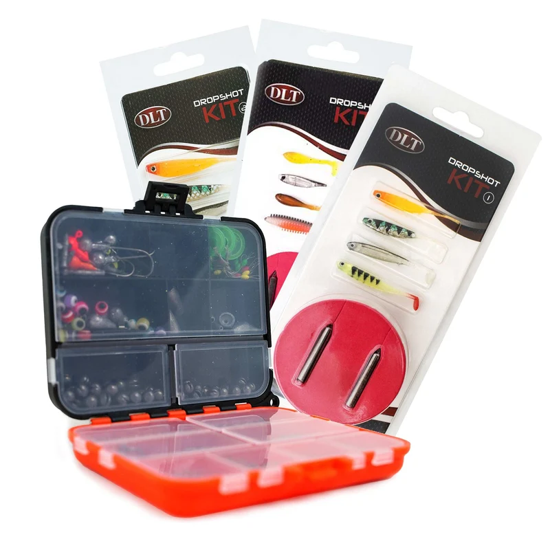 Eurocatch Dropshot Komplettset mit Haken Bleien Ködern und Tacklebox