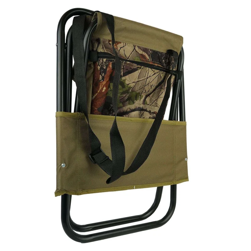 Eurocatch Klappstuhl Set für Angler 2 Angelhocker mit Rückenlehne Tasche und Camouflage Design