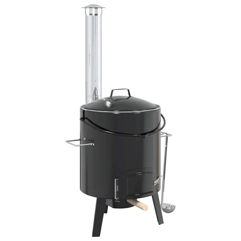 Gulaschkanone 14,3L Gartenofen Feldküche Kesselofen mit Zubehör