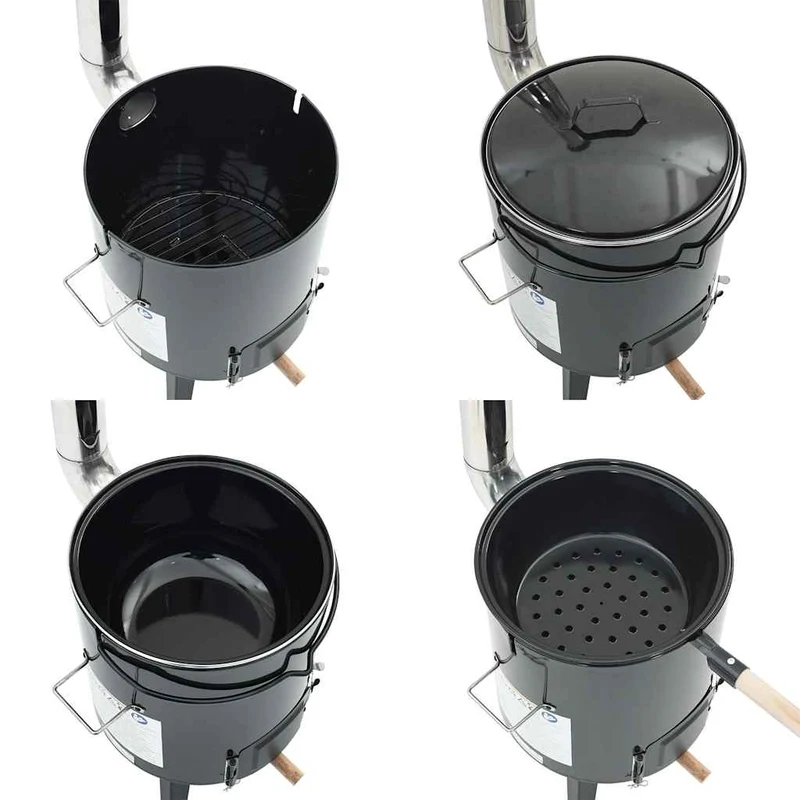 Gulaschkanone 14,3L Gartenofen Feldküche Kesselofen mit Zubehör
