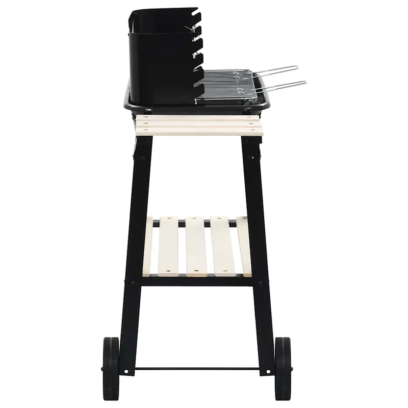Holzkohlegrill Standgrill höhenverstellbar mit Ablagen und Rädern