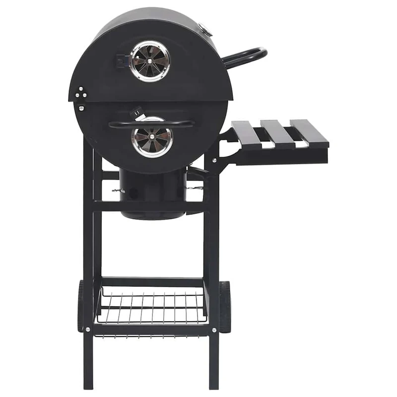 Holzkohlegrill Grillwagen mit Deckel Seitenablage Warmhalterost BBQ