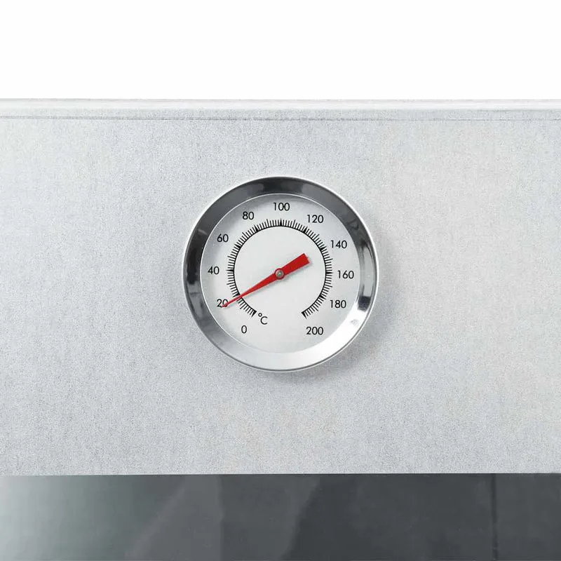Räucherofen mit 1 kg Räuchermehl Smoker 44,5 x 29 x 83 cm silber verzinkt