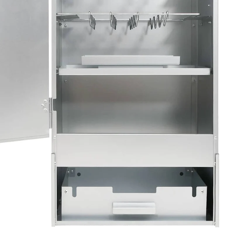 Räucherofen mit Räuchermehl Smoker 44,5x29x110 cm Stahl Räucherschrank